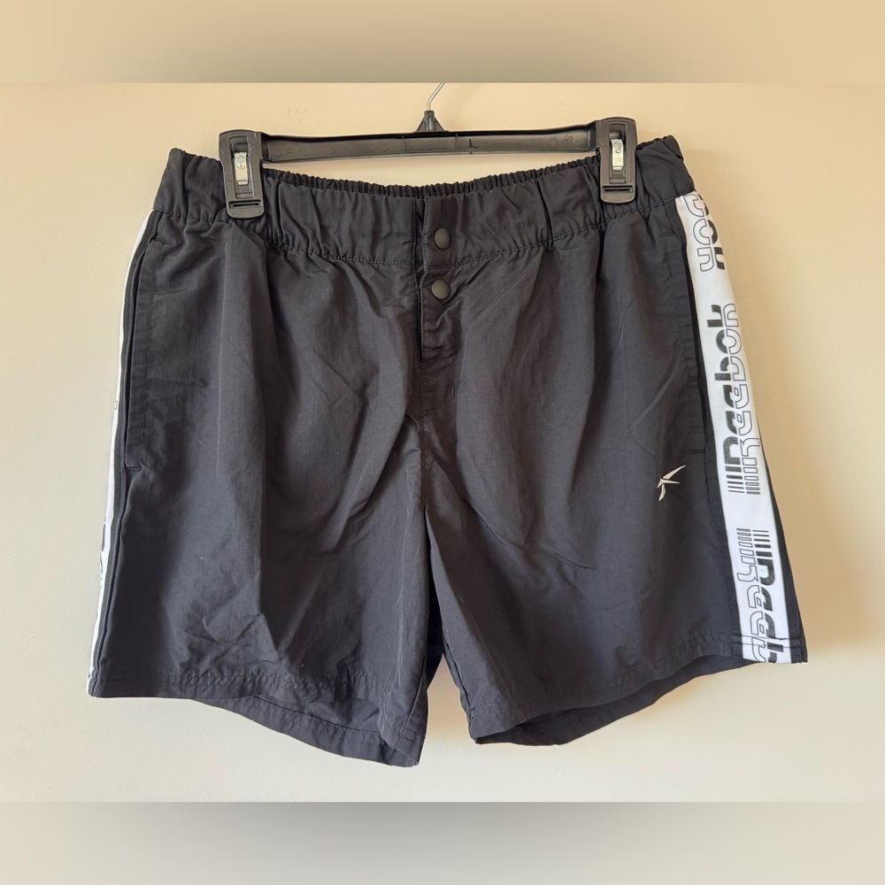 Vintage Reebok Black and White Athletic Shorts Size L